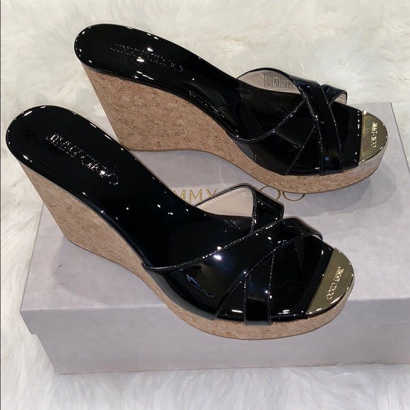 ✨NIB✨ Authentic  Jimmy Choo wedges size 39 1/2 - Picture 3 of 6